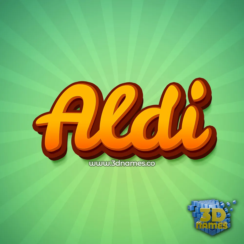 aldi in Green Rays style - 3D name wallpaper