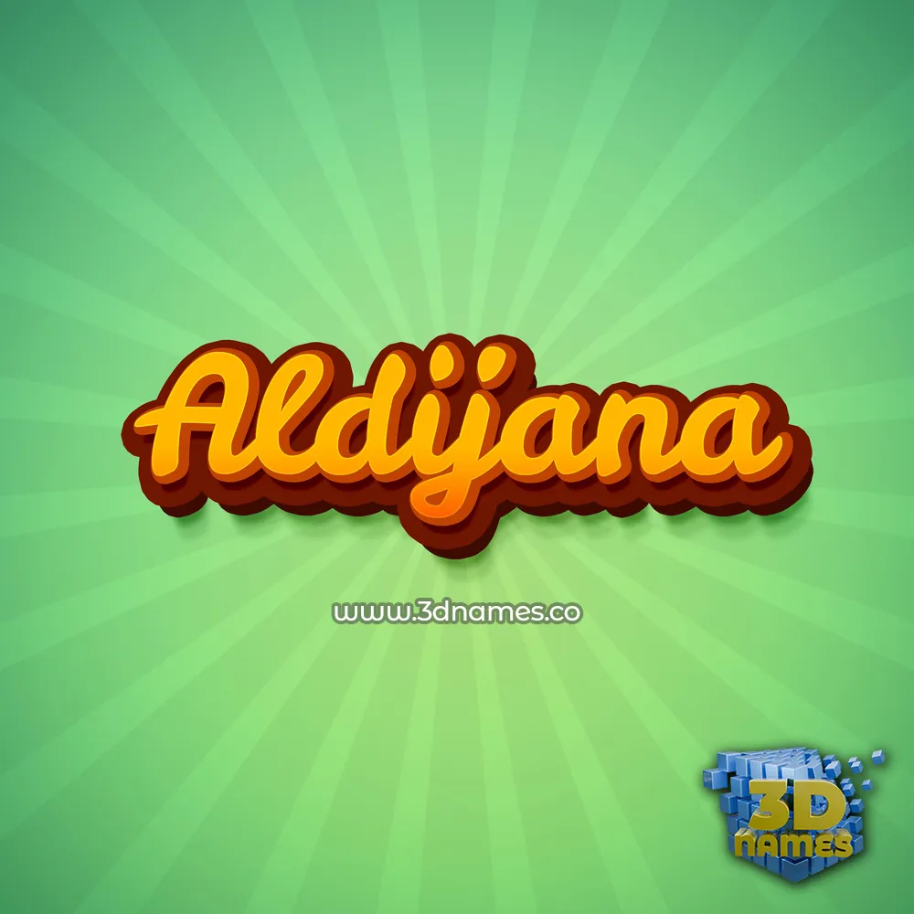 aldijana in Green Rays style - 3D name wallpaper