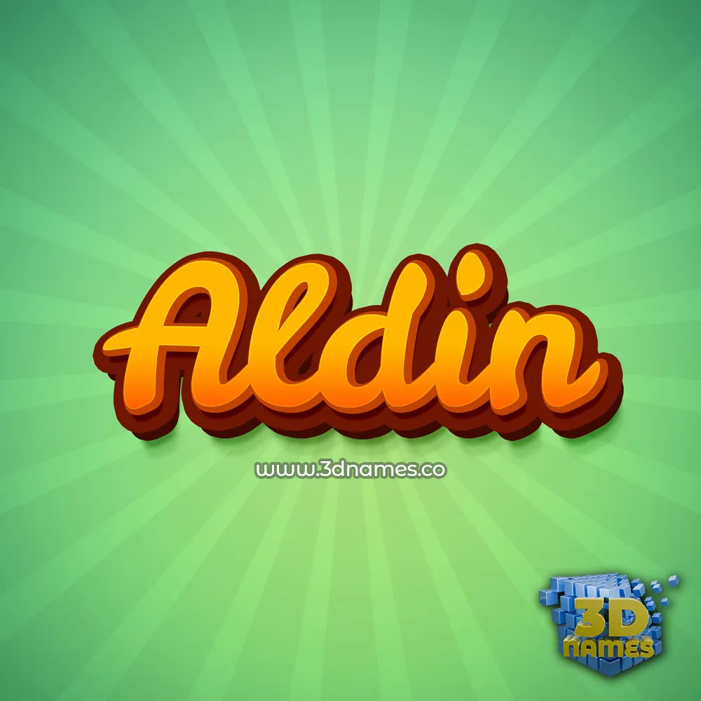 aldin in Green Rays style - 3D name wallpaper