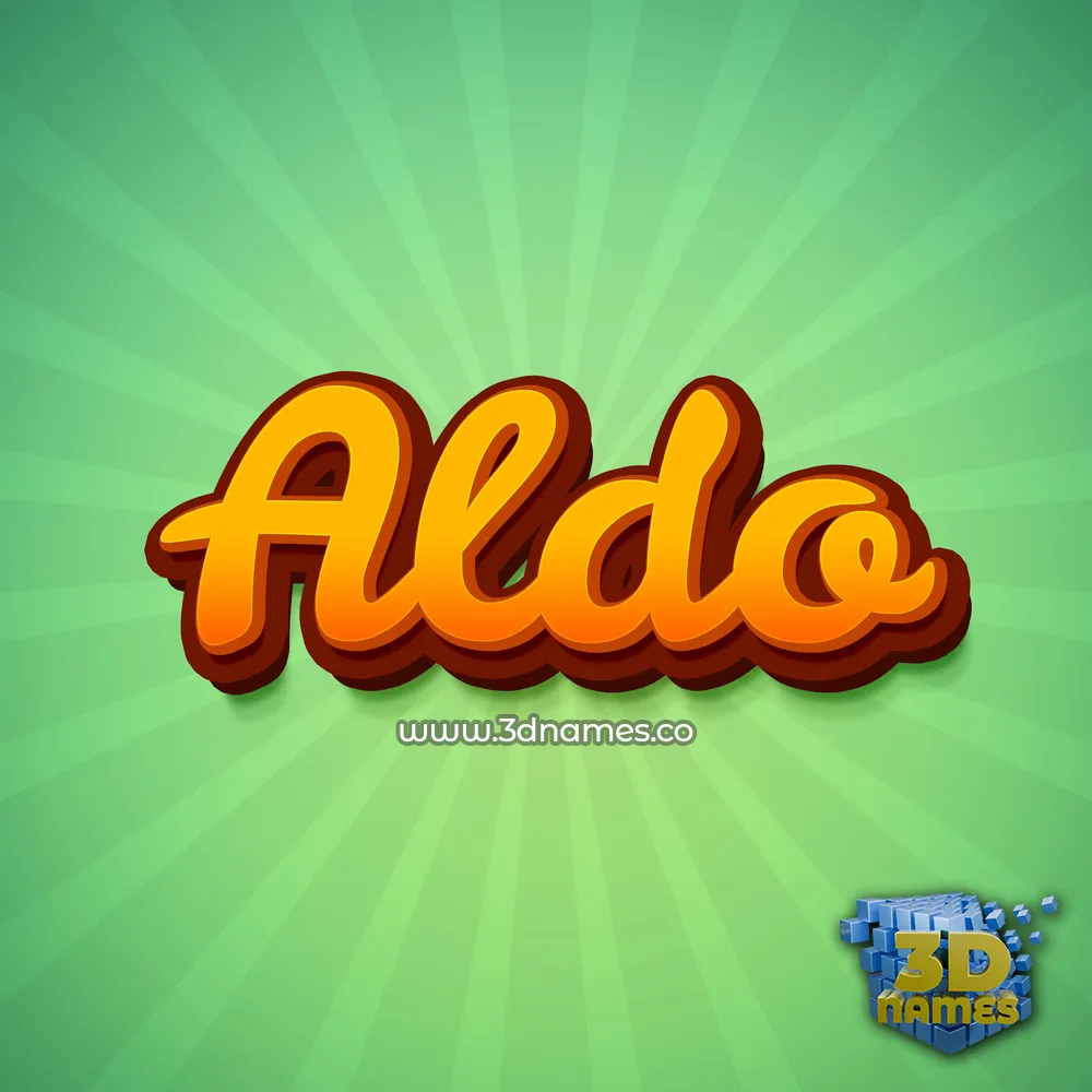 aldo in Green Rays style - 3D name wallpaper