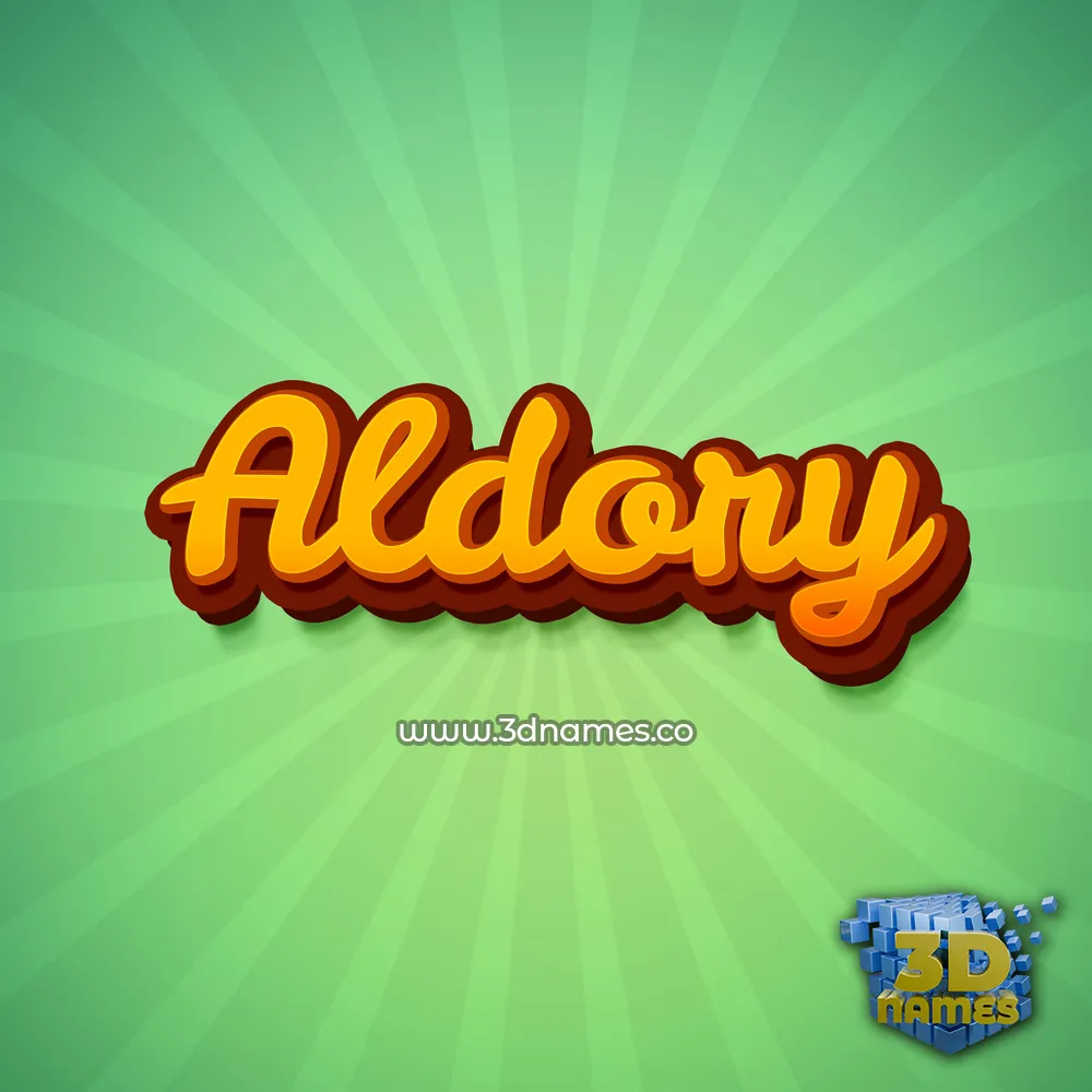 aldory in Green Rays style - 3D name wallpaper