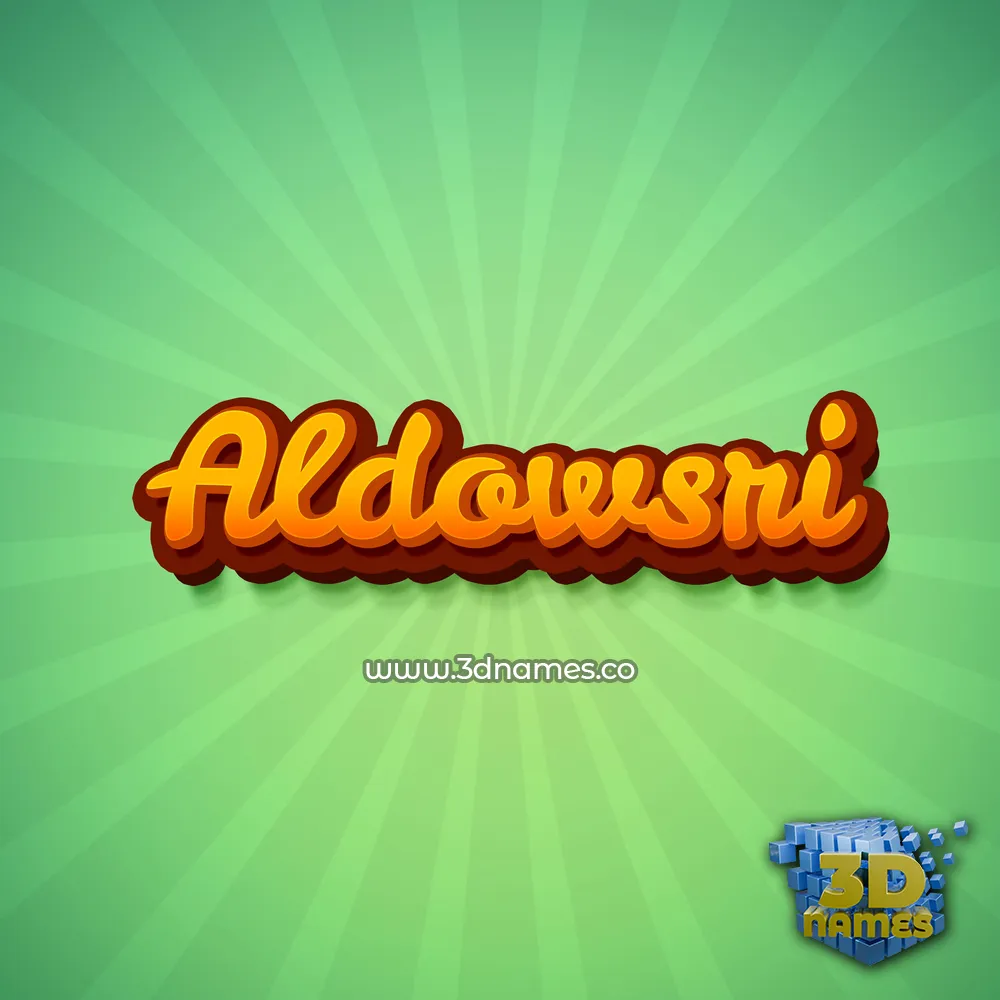 aldowsri in Green Rays style - 3D name wallpaper