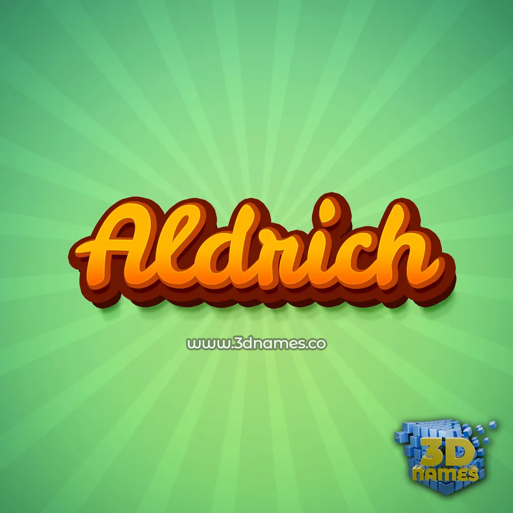 aldrich in Green Rays style - 3D name wallpaper