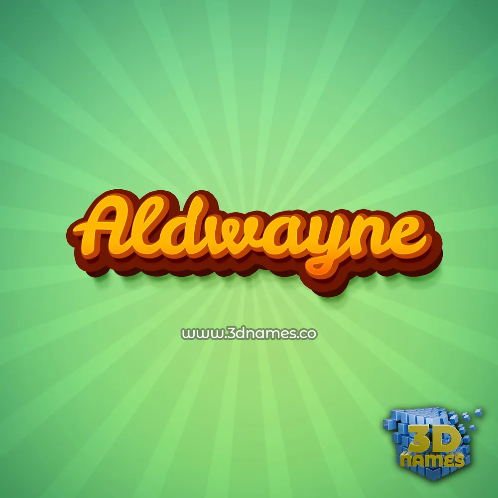 aldwayne in Green Rays style - 3D name wallpaper