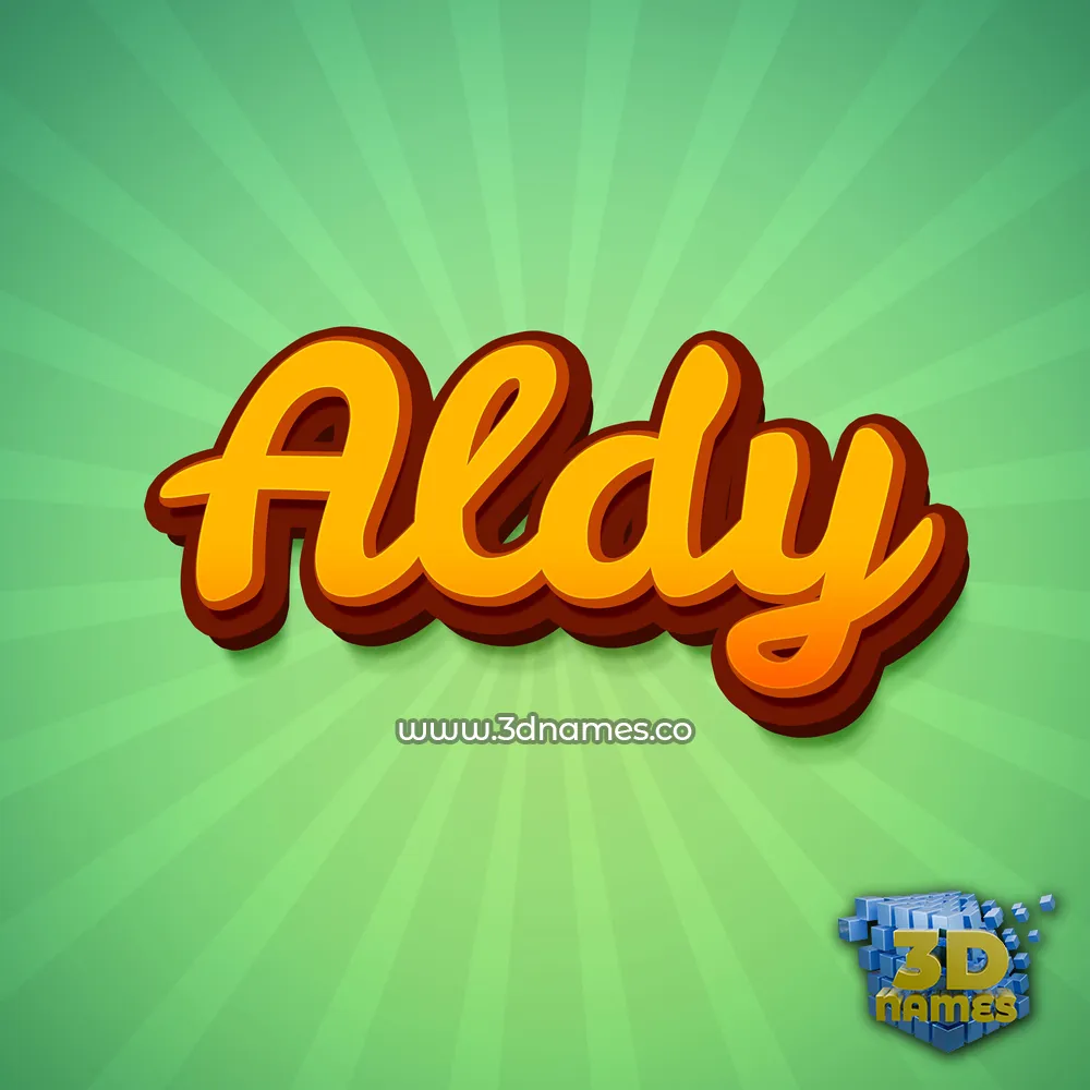 aldy in Green Rays style - 3D name wallpaper