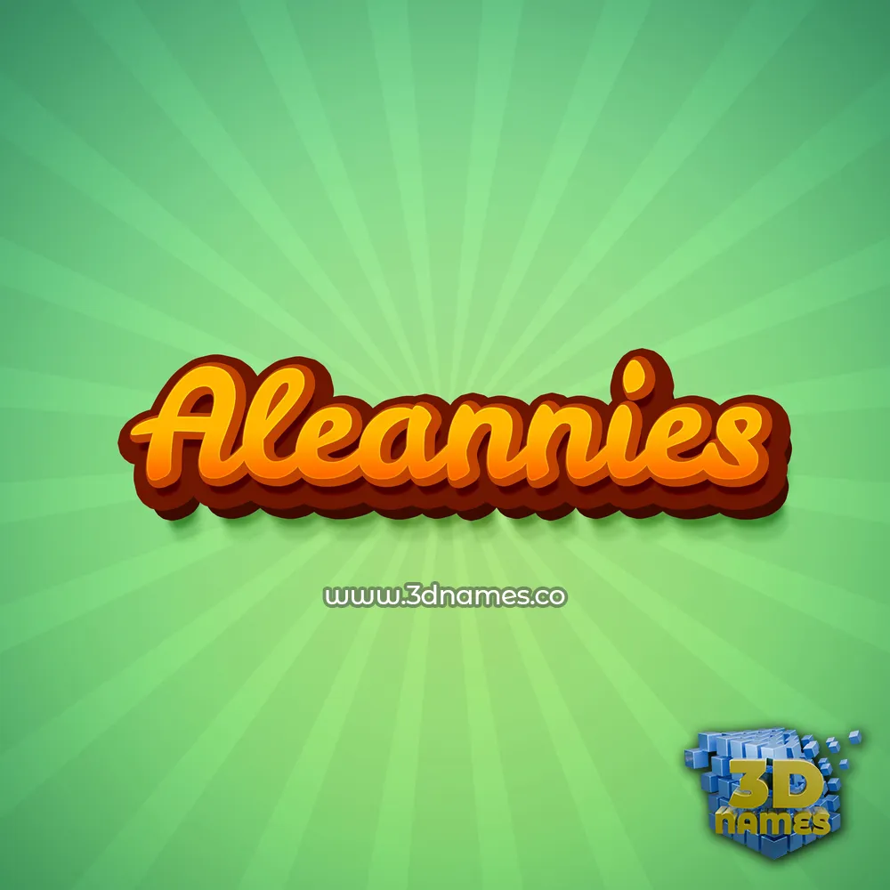 aleannies in Green Rays style - 3D name wallpaper