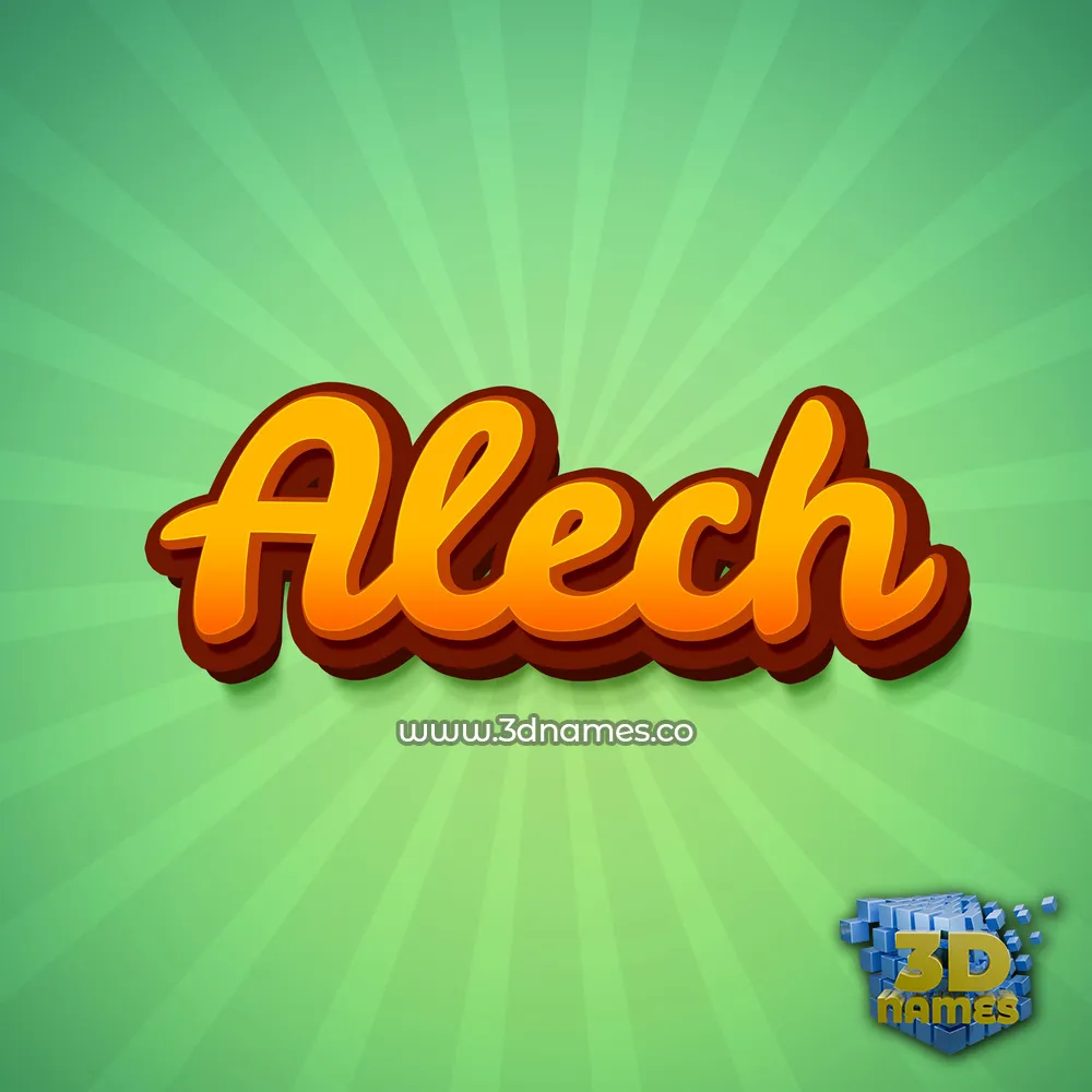 alech in Green Rays style - 3D name wallpaper