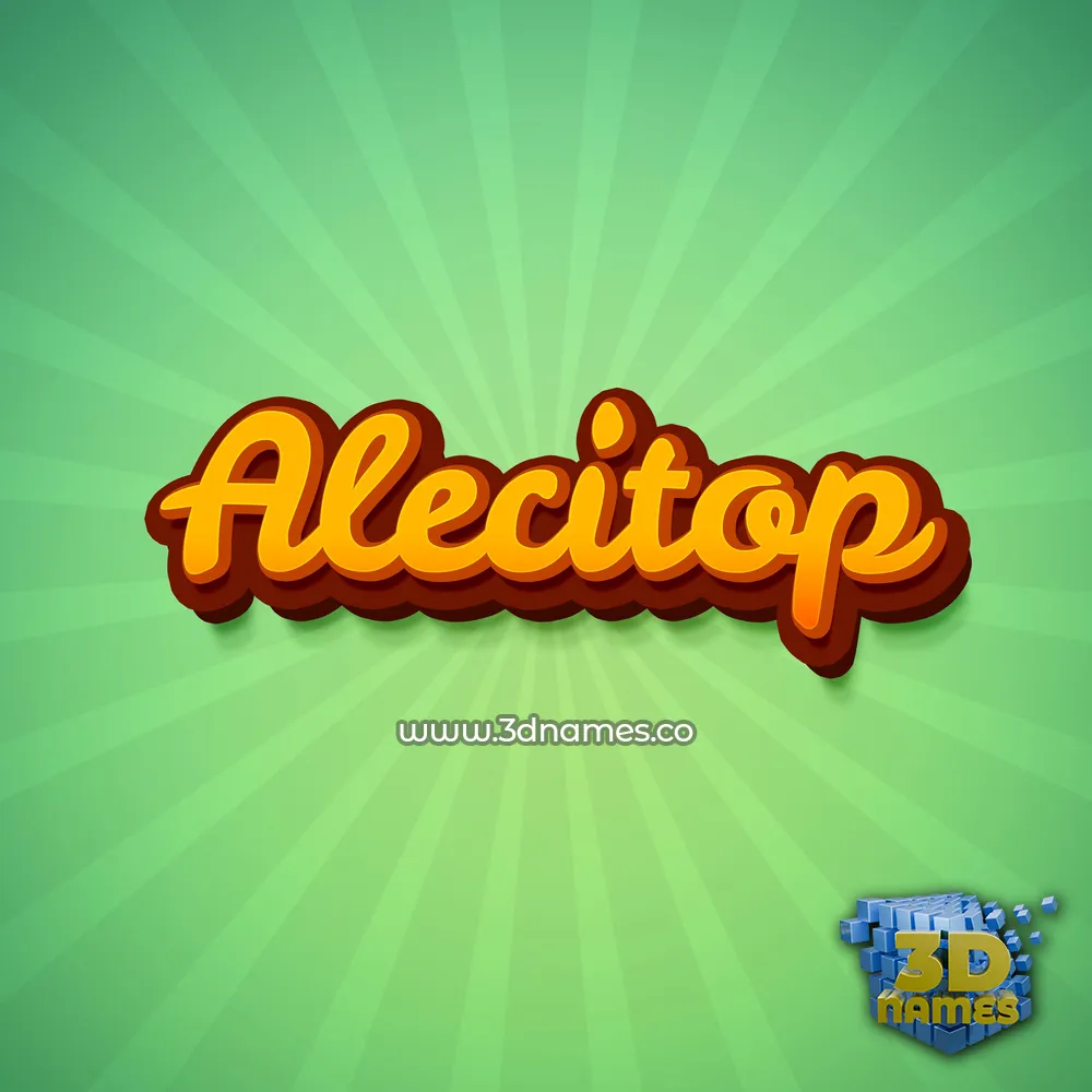 alecitop in Green Rays style - 3D name wallpaper