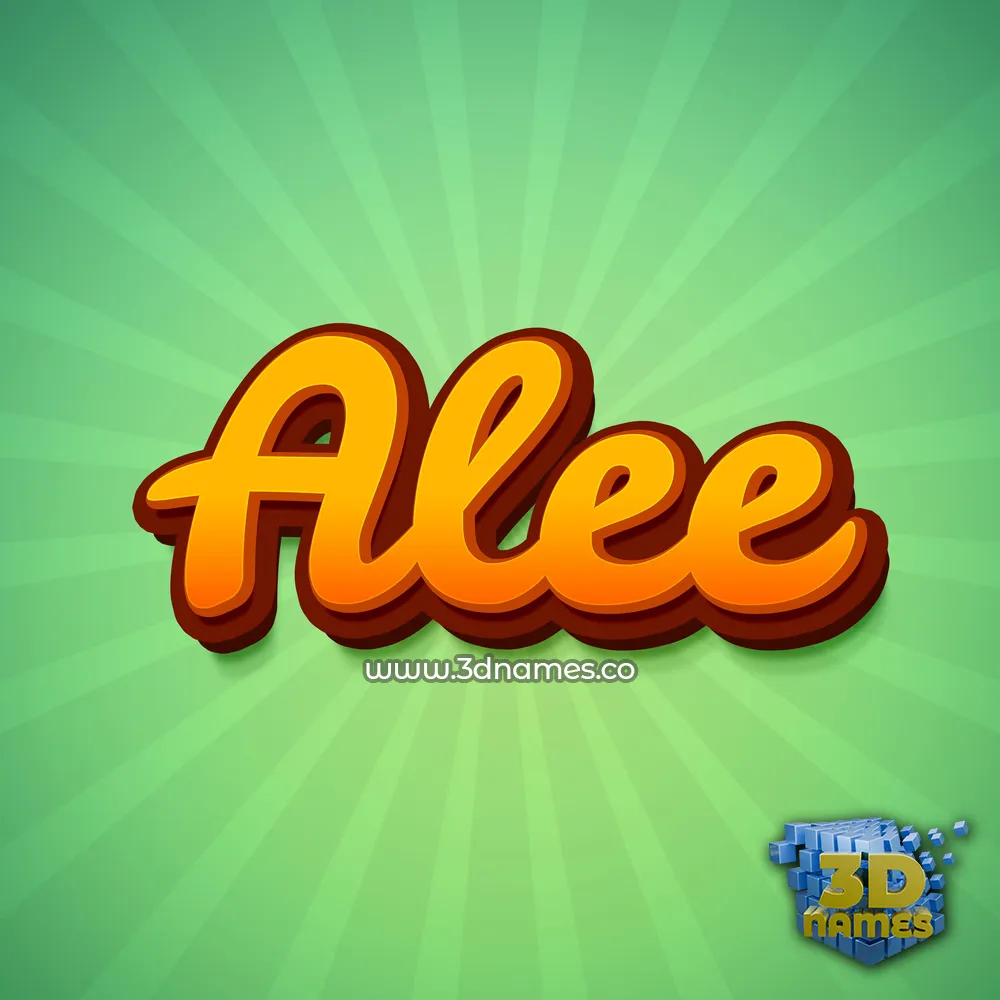 alee in Green Rays style - 3D name wallpaper