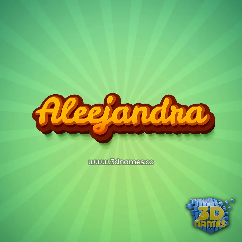 aleejandra in Green Rays style - 3D name wallpaper