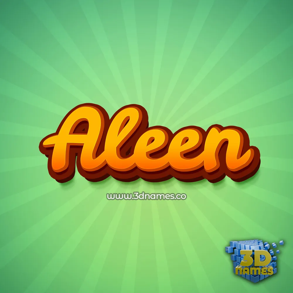 aleen in Green Rays style - 3D name wallpaper