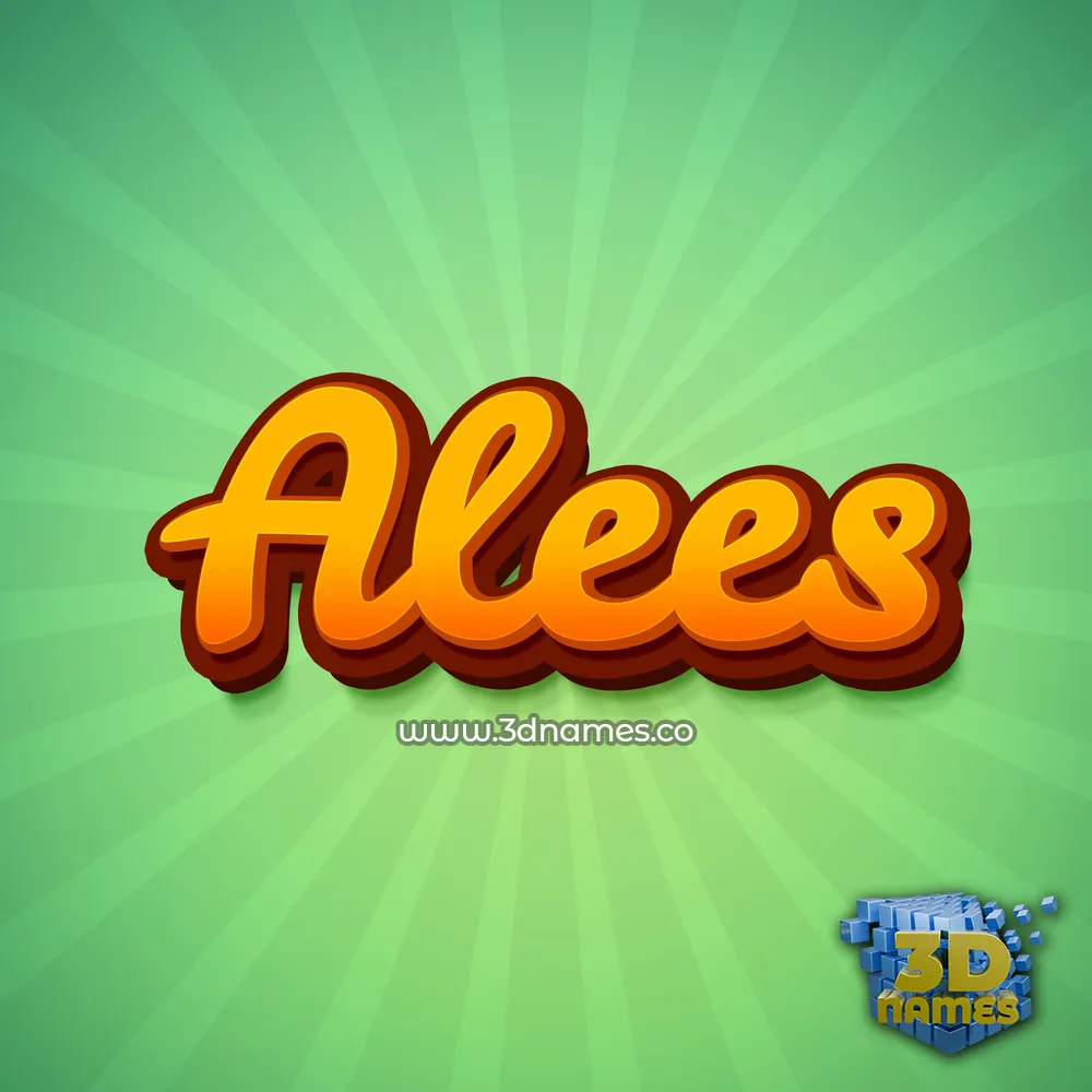 alees in Green Rays style - 3D name wallpaper