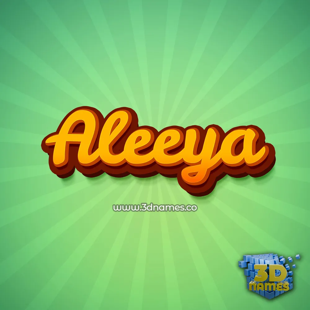 aleeya in Green Rays style - 3D name wallpaper