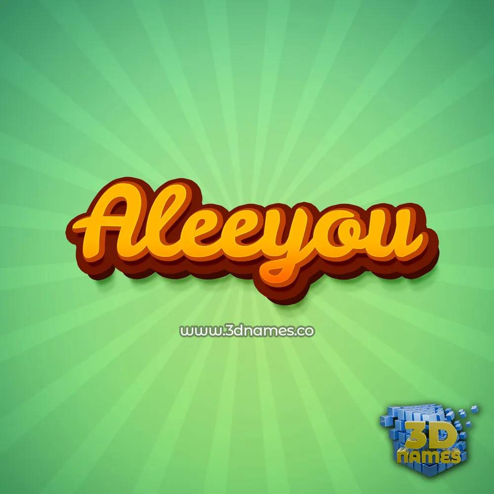 aleeyou in Green Rays style - 3D name wallpaper