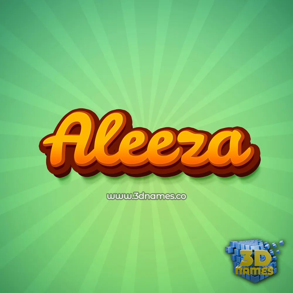aleeza in Green Rays style - 3D name wallpaper