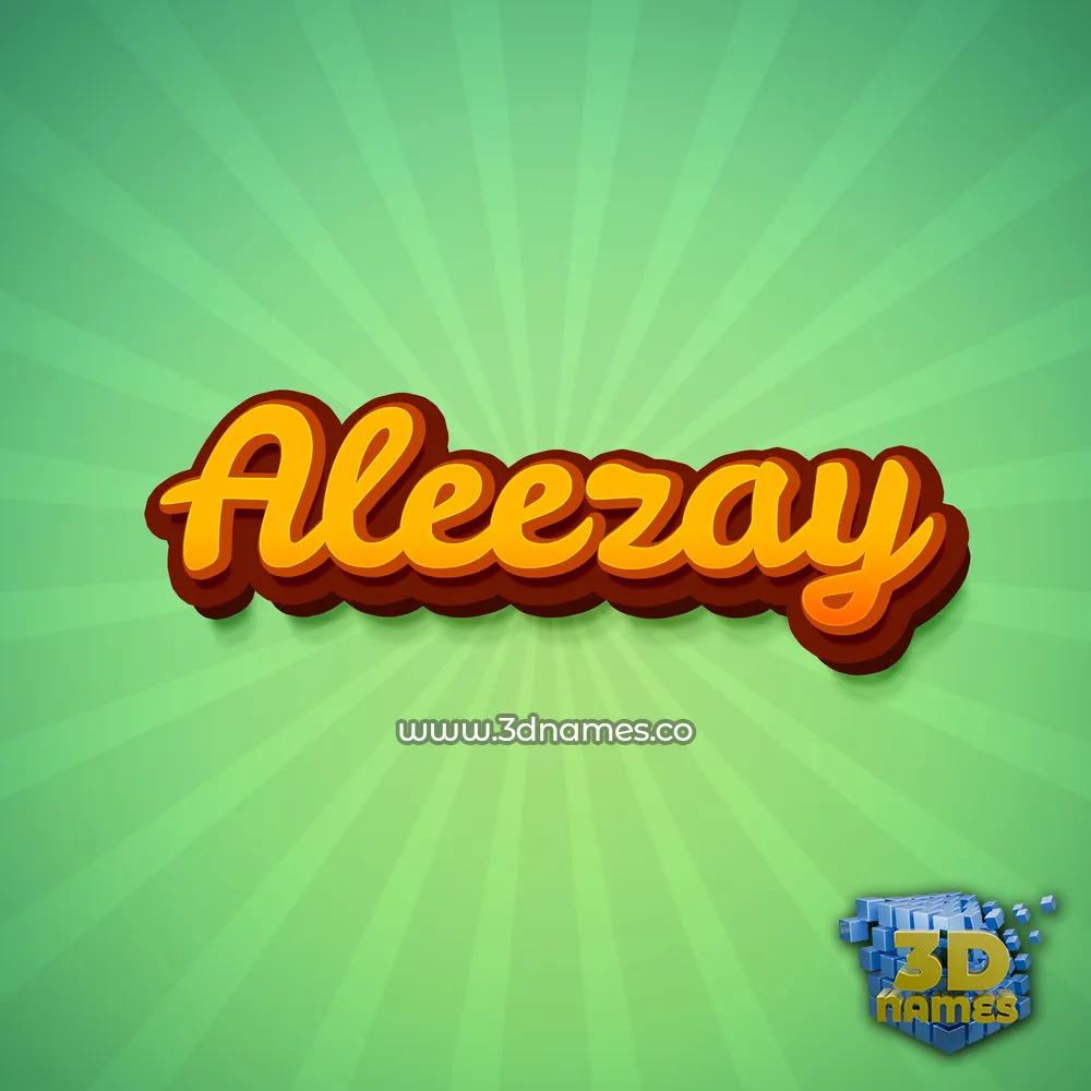 aleezay in Green Rays style - 3D name wallpaper
