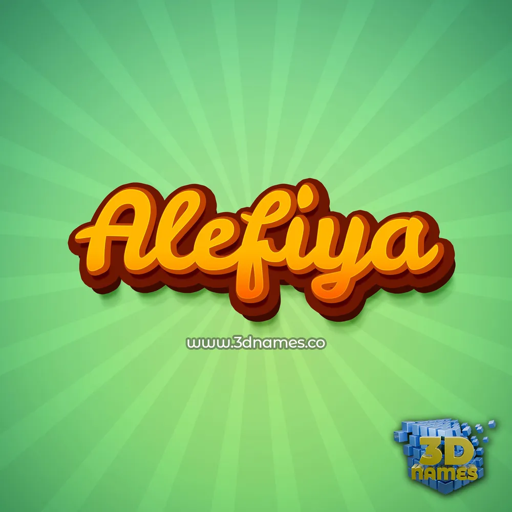 alefiya in Green Rays style - 3D name wallpaper