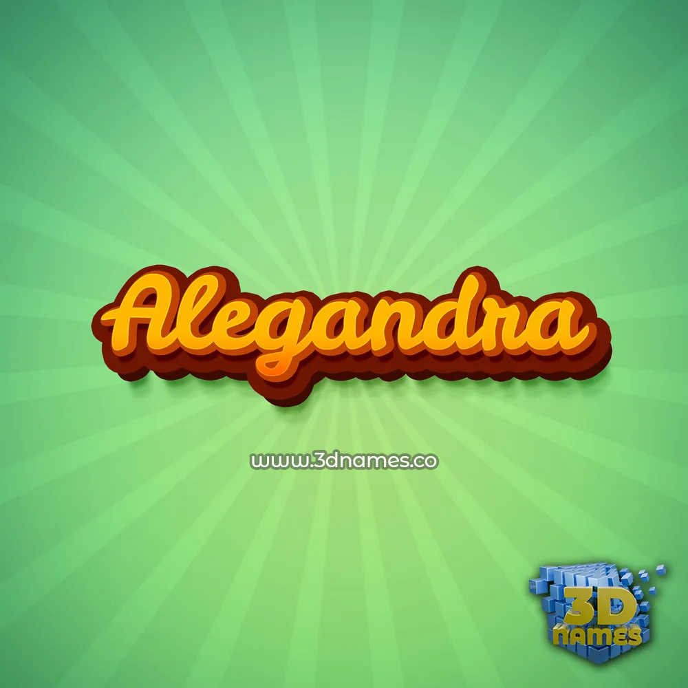 alegandra in Green Rays style - 3D name wallpaper