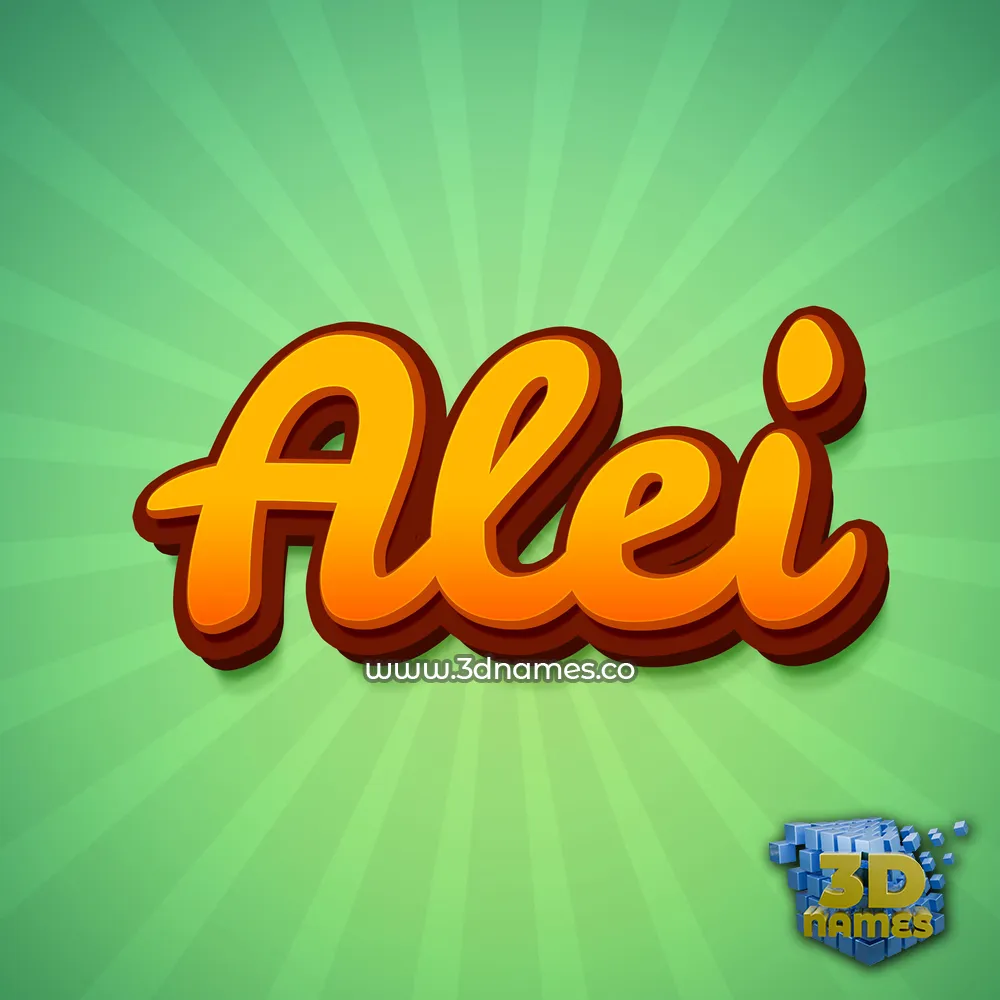 alei in Green Rays style - 3D name wallpaper