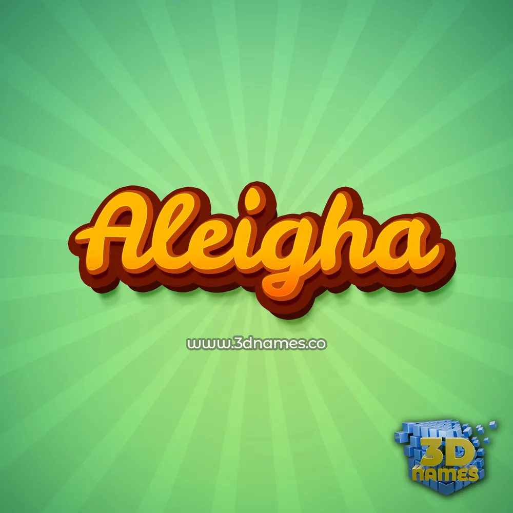 aleigha in Green Rays style - 3D name wallpaper