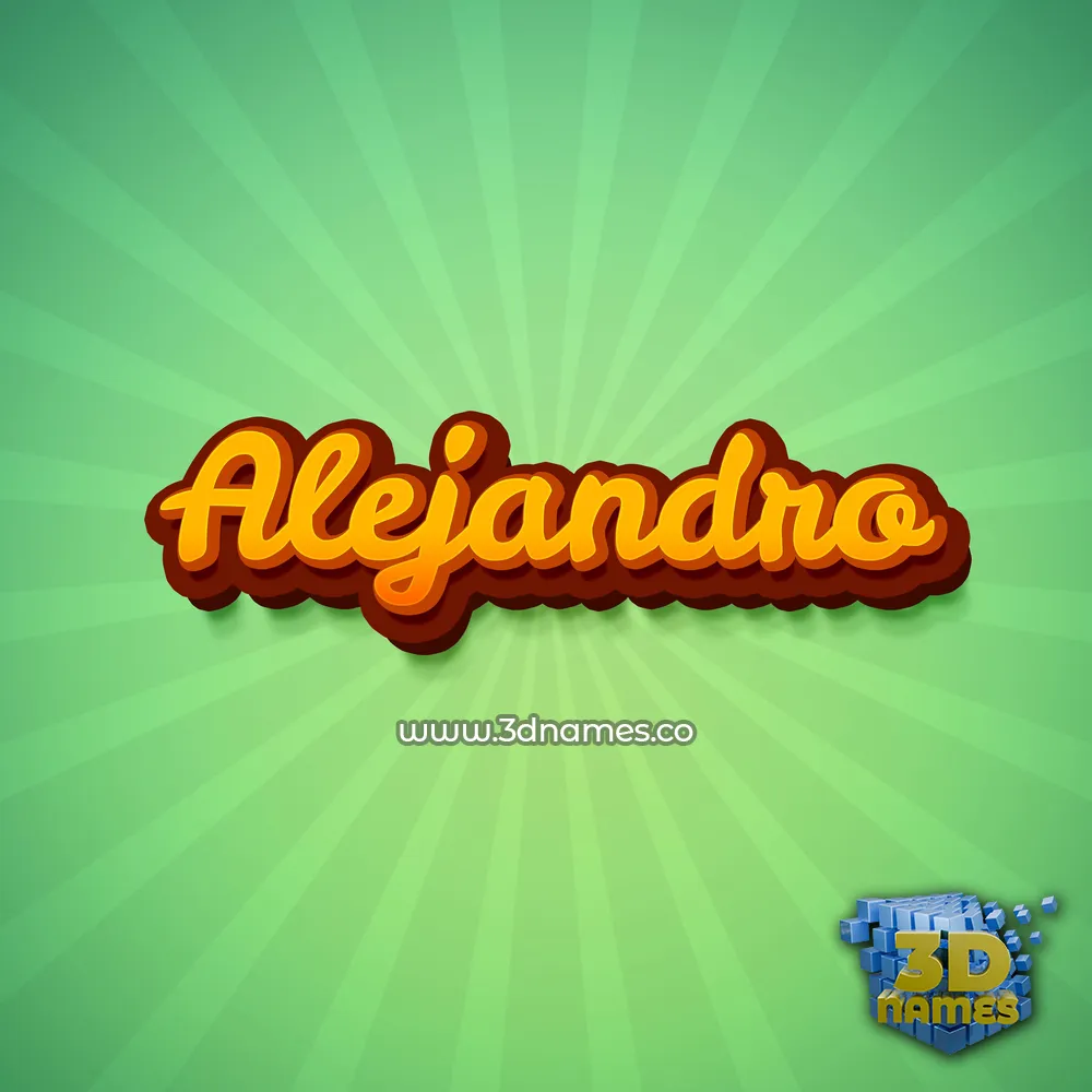 alejandro in Green Rays style - 3D name wallpaper
