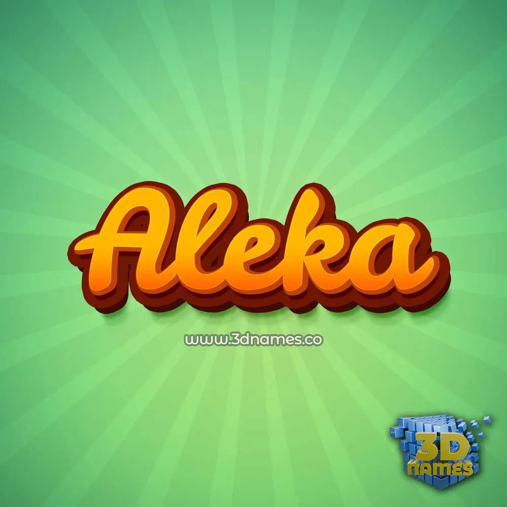 aleka in Green Rays style - 3D name wallpaper