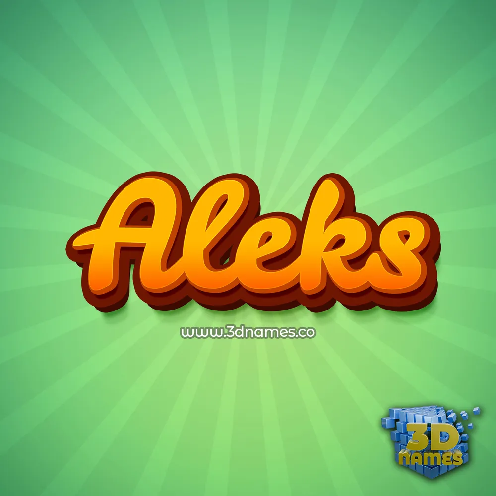 aleks in Green Rays style - 3D name wallpaper
