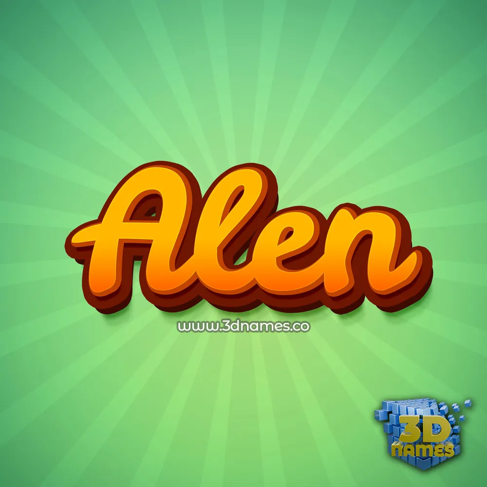 alen in Green Rays style - 3D name wallpaper