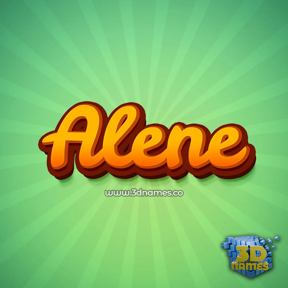 alene in Green Rays style - 3D name wallpaper