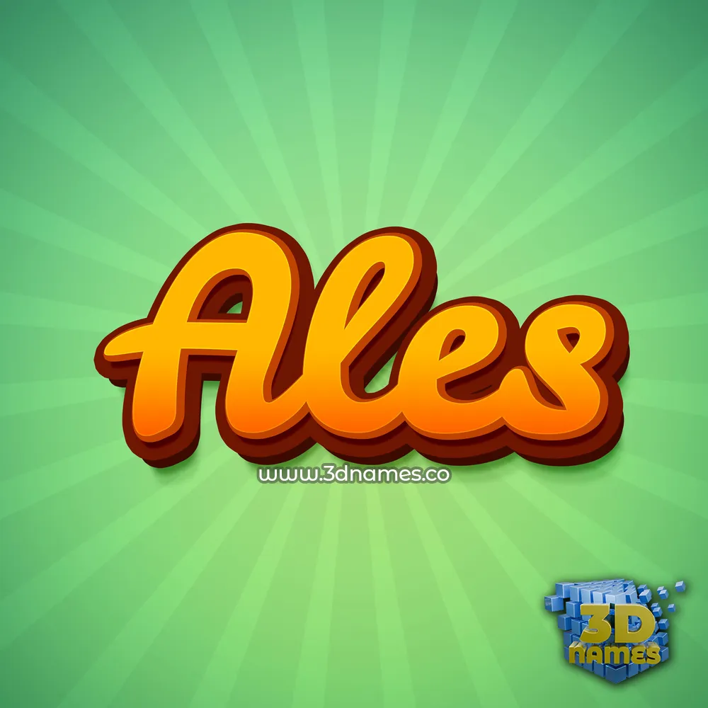 ales in Green Rays style - 3D name wallpaper