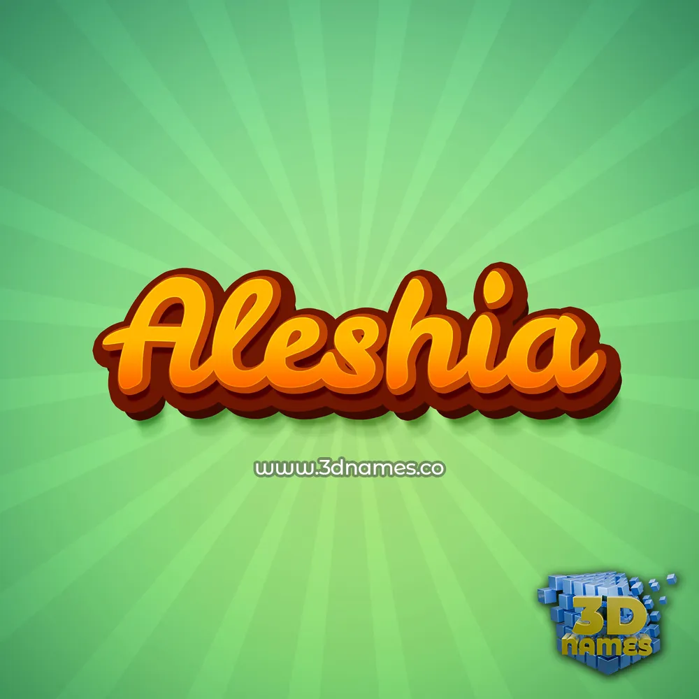 aleshia in Green Rays style - 3D name wallpaper