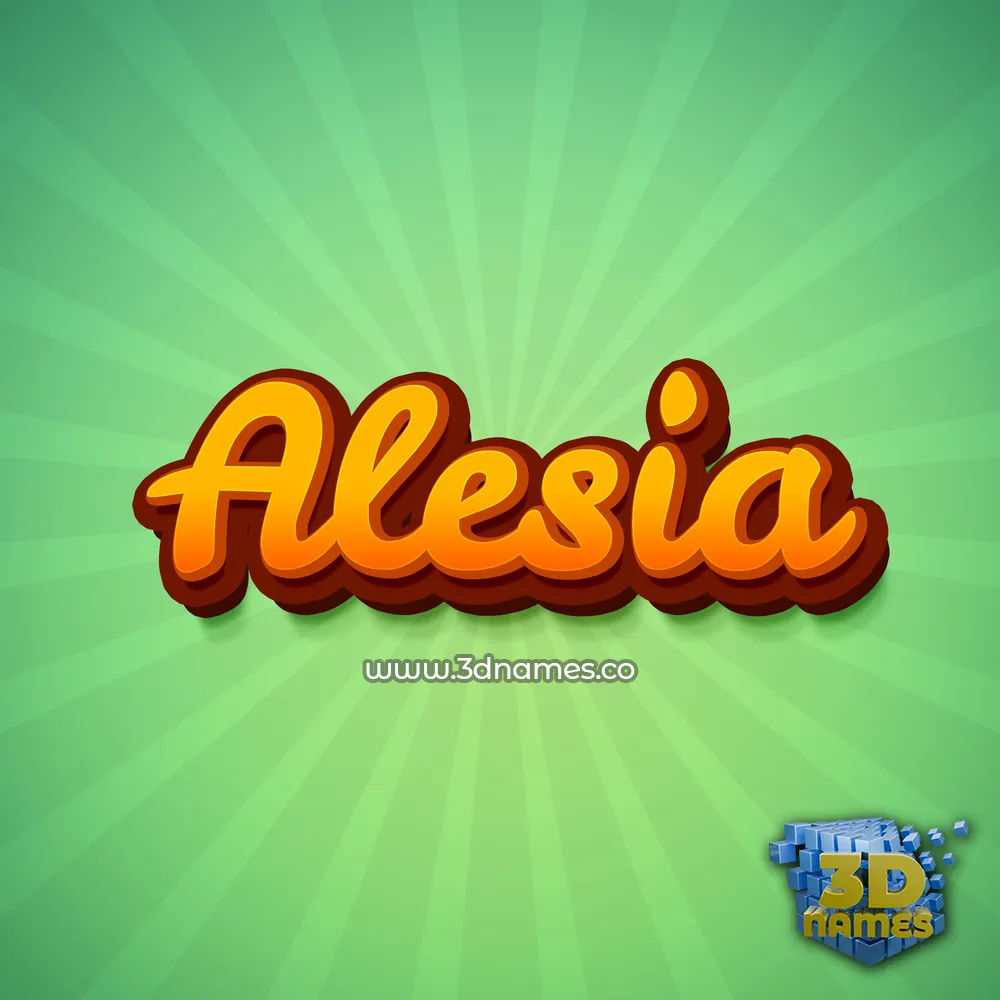 alesia in Green Rays style - 3D name wallpaper