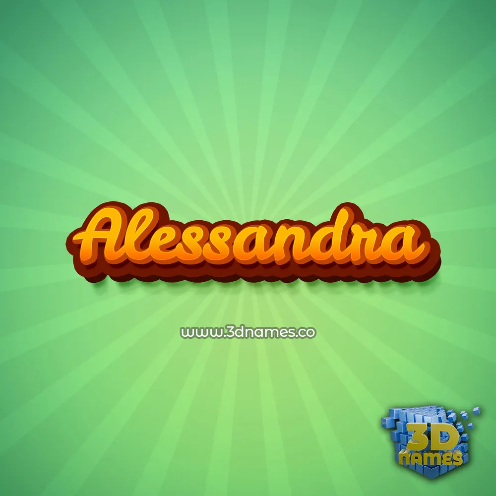 alessandra in Green Rays style - 3D name wallpaper