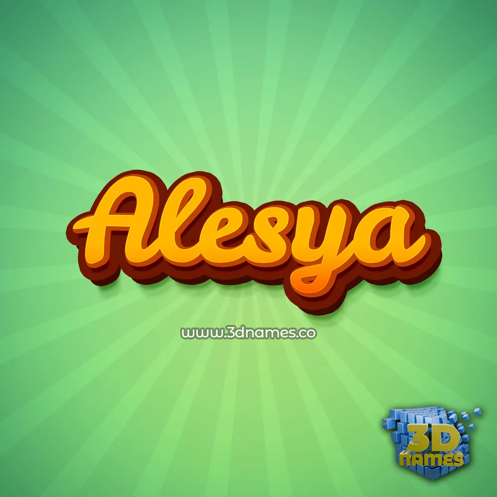 alesya in Green Rays style - 3D name wallpaper