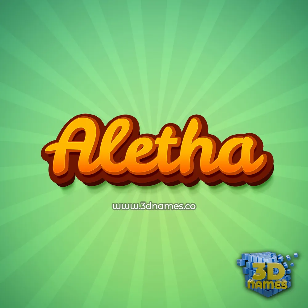 aletha in Green Rays style - 3D name wallpaper