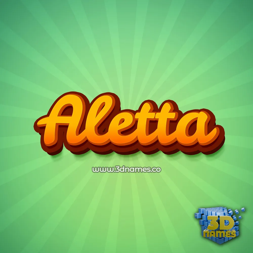 aletta in Green Rays style - 3D name wallpaper