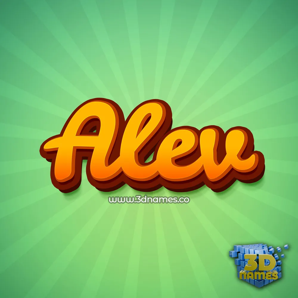 alev in Green Rays style - 3D name wallpaper