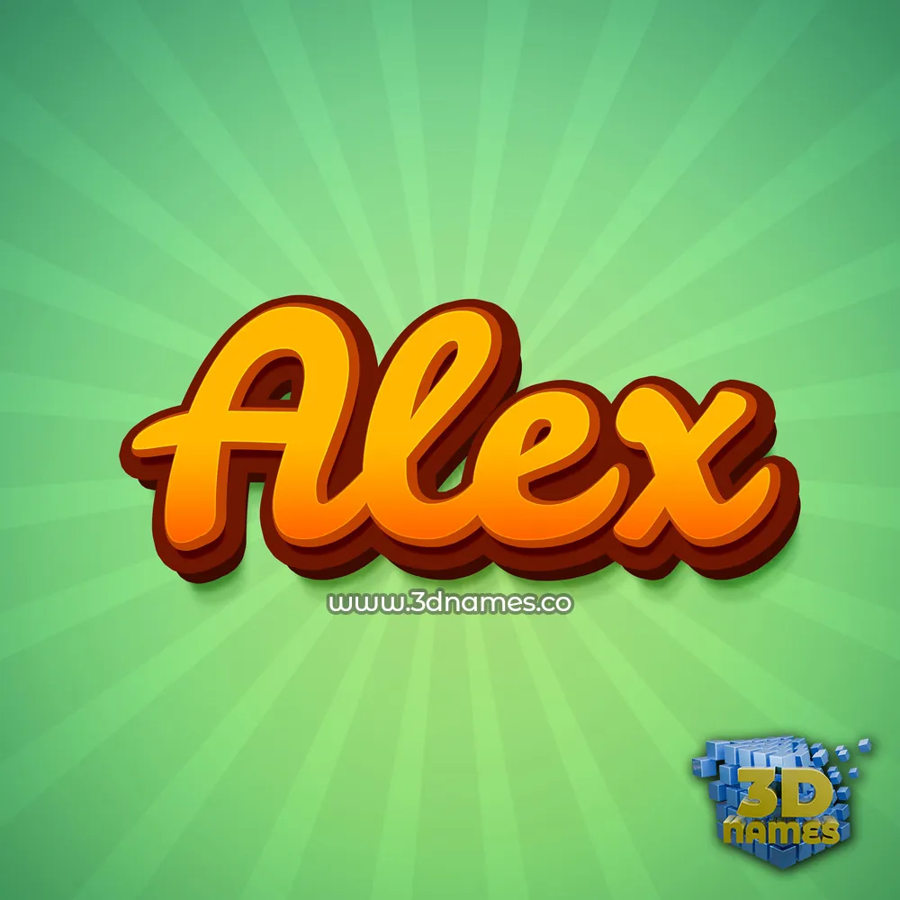 alex in Green Rays style - 3D name wallpaper