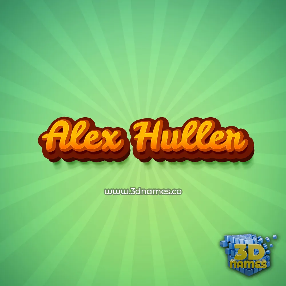 alex huller in Green Rays style - 3D name wallpaper
