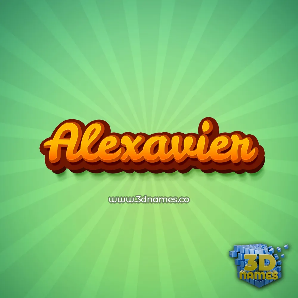 alexavier in Green Rays style - 3D name wallpaper