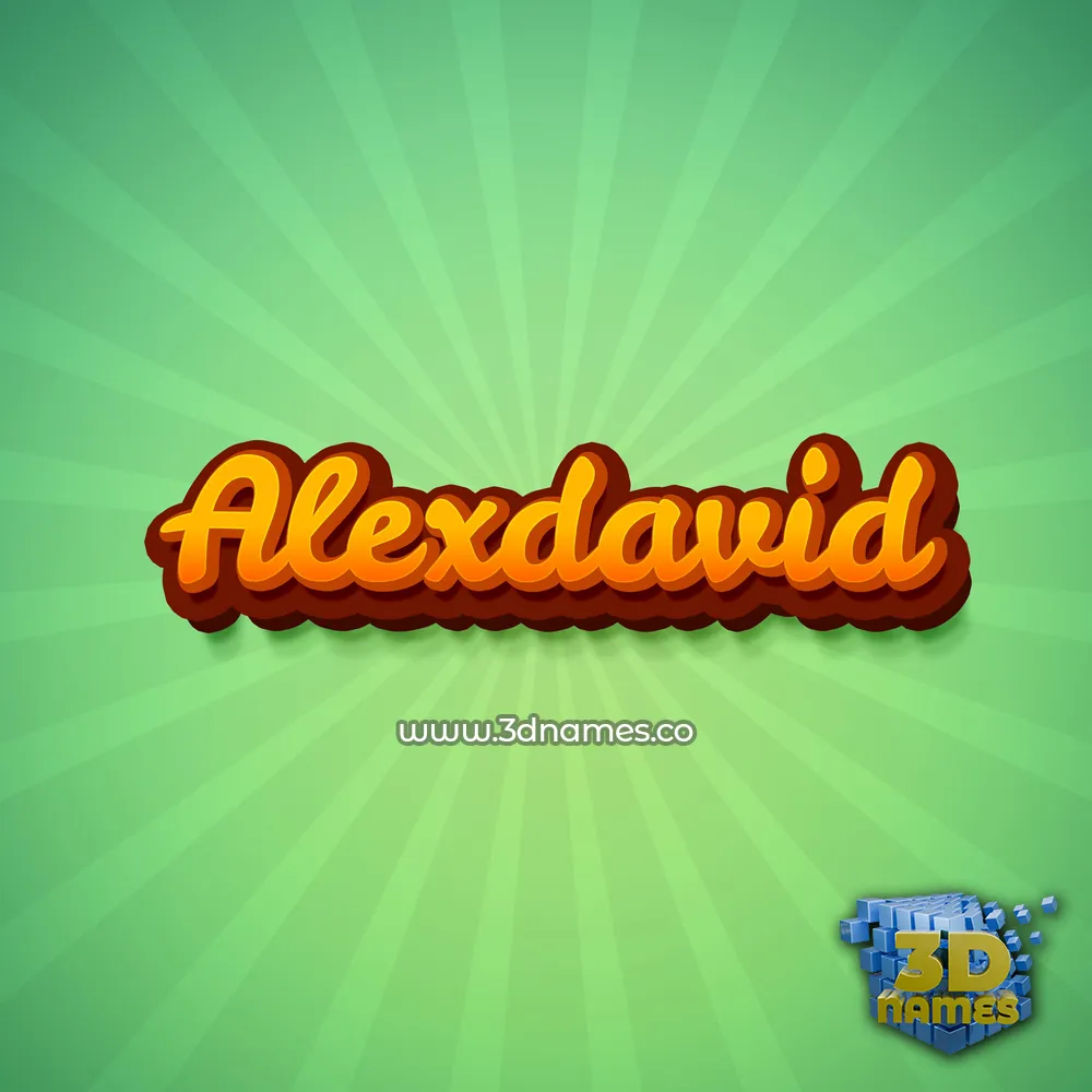 alexdavid in Green Rays style - 3D name wallpaper