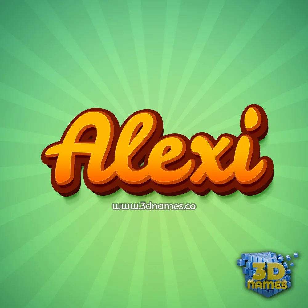 alexi in Green Rays style - 3D name wallpaper