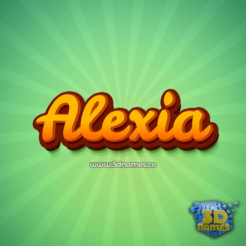 alexia in Green Rays style - 3D name wallpaper