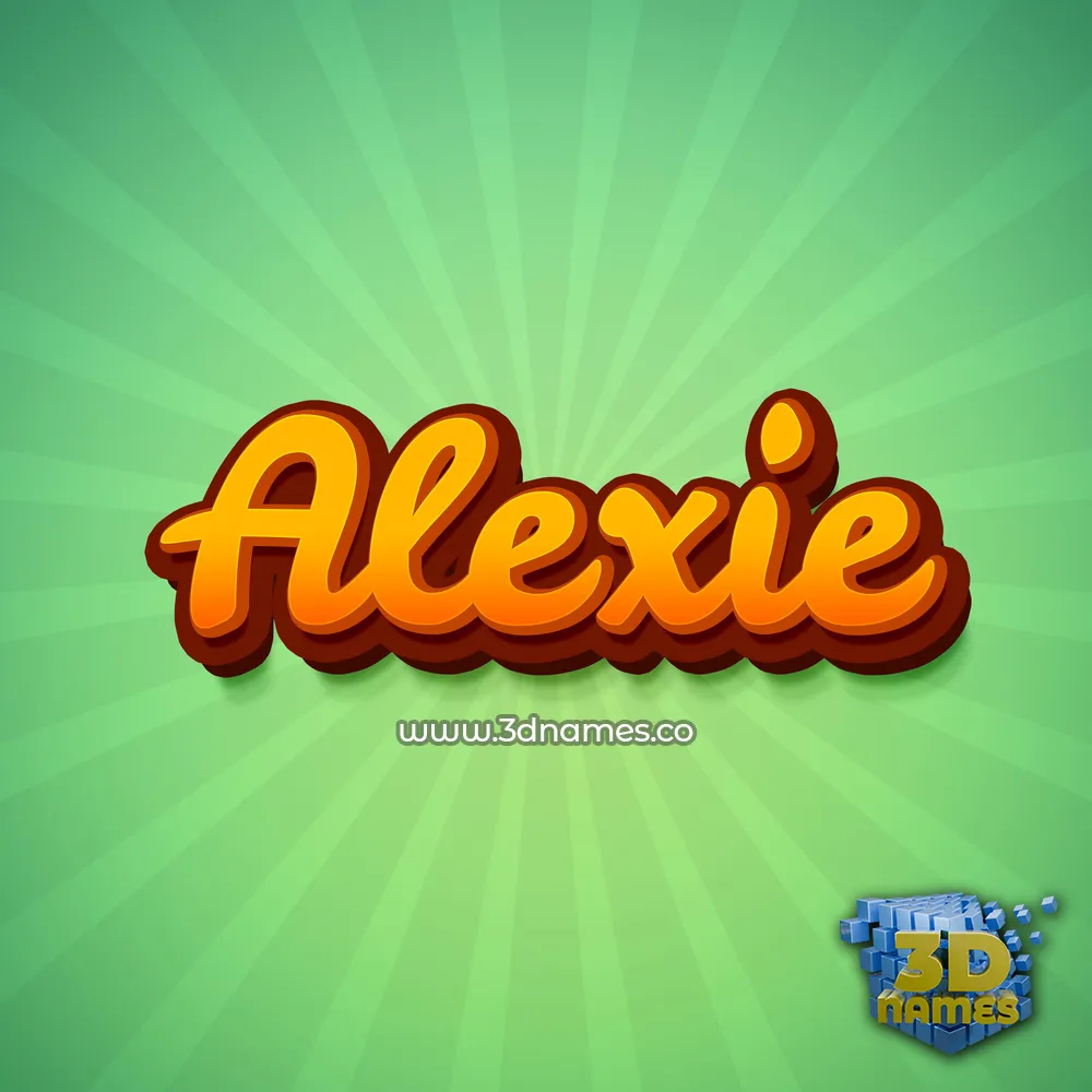 alexie in Green Rays style - 3D name wallpaper