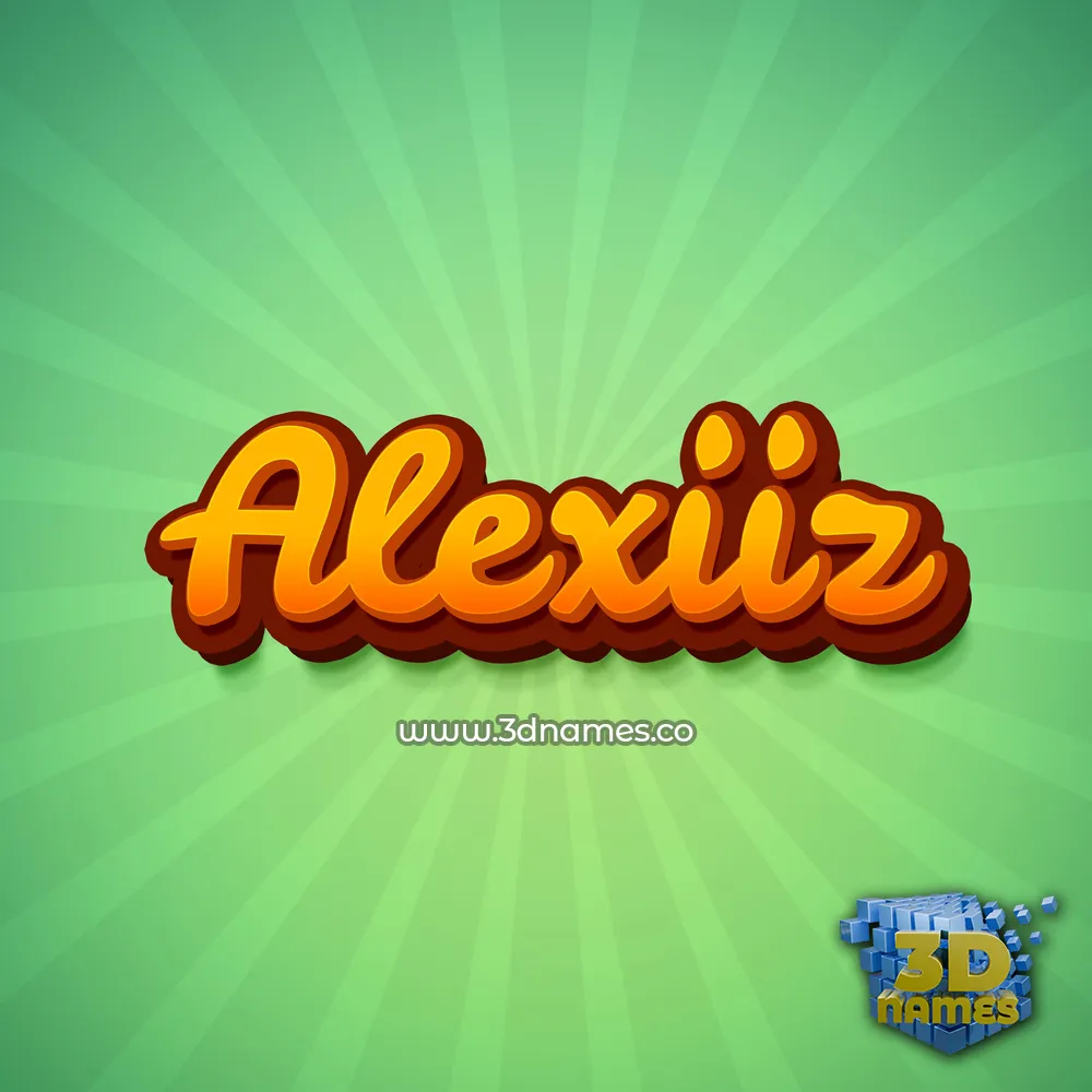 alexiiz in Green Rays style - 3D name wallpaper