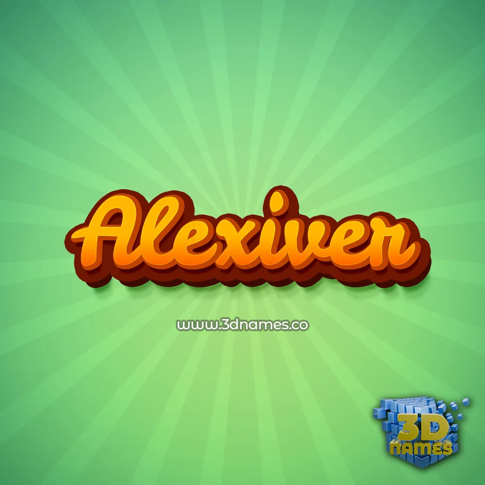 alexiver in Green Rays style - 3D name wallpaper