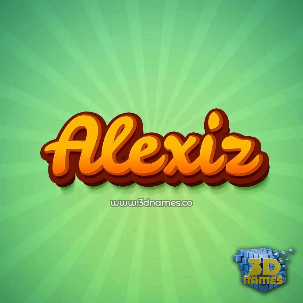 alexiz in Green Rays style - 3D name wallpaper