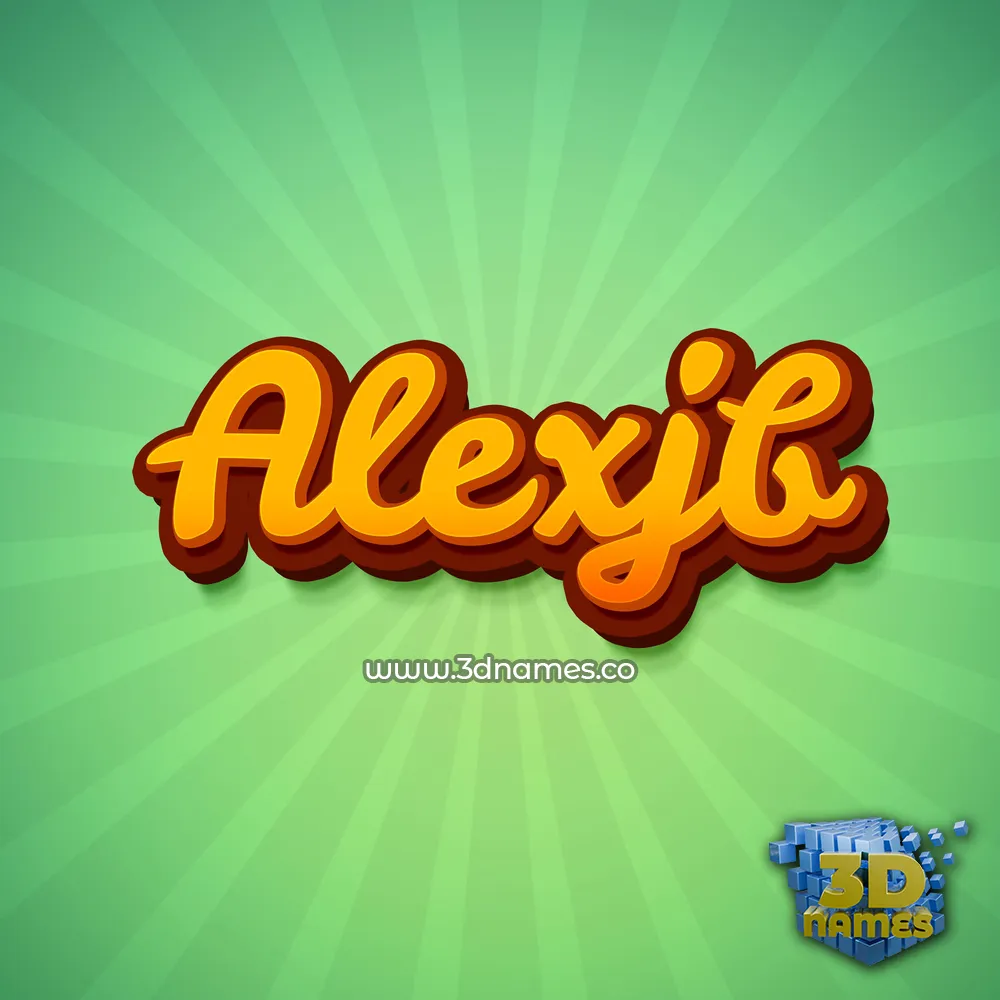 alexjb in Green Rays style - 3D name wallpaper