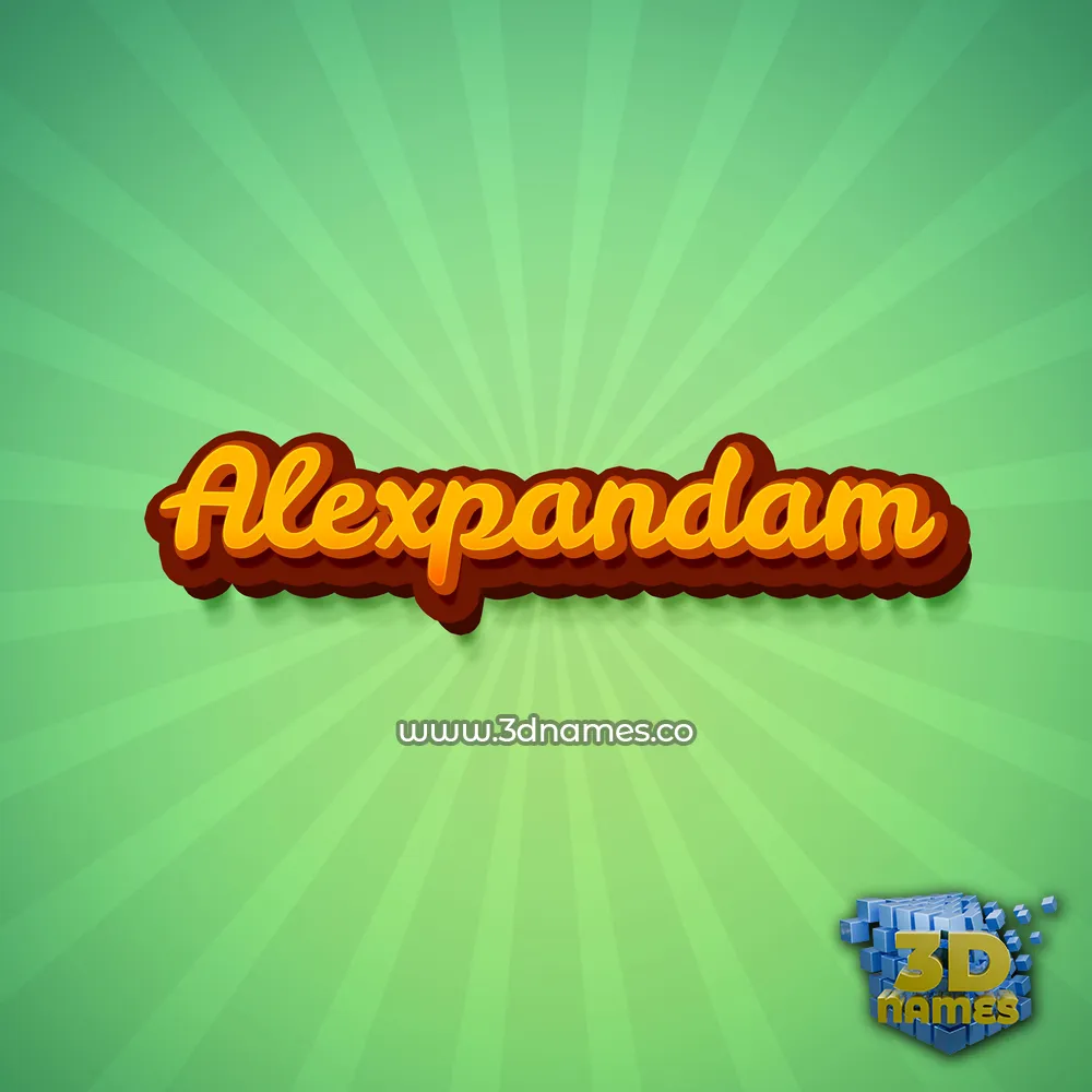 alexpandam in Green Rays style - 3D name wallpaper
