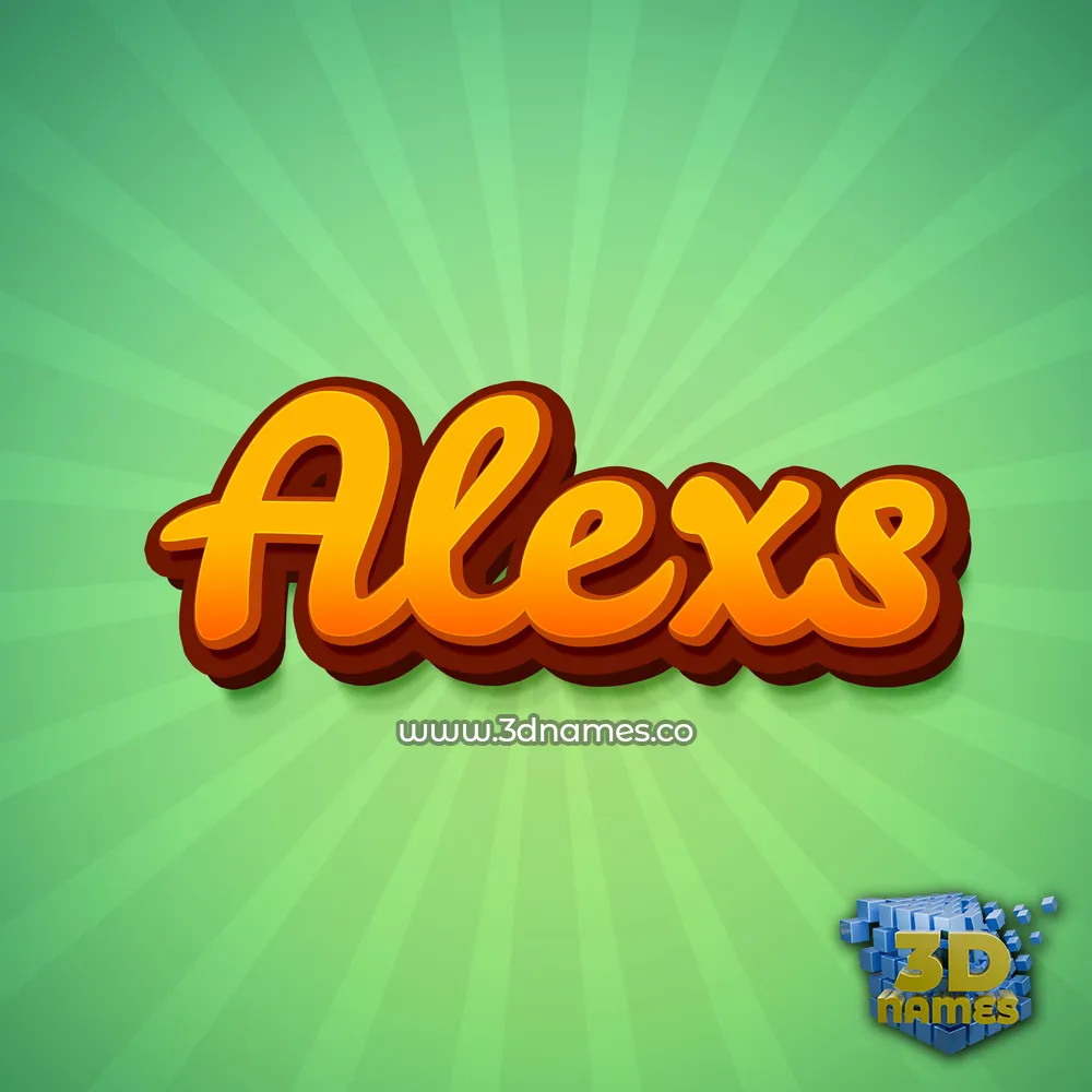 alexs in Green Rays style - 3D name wallpaper